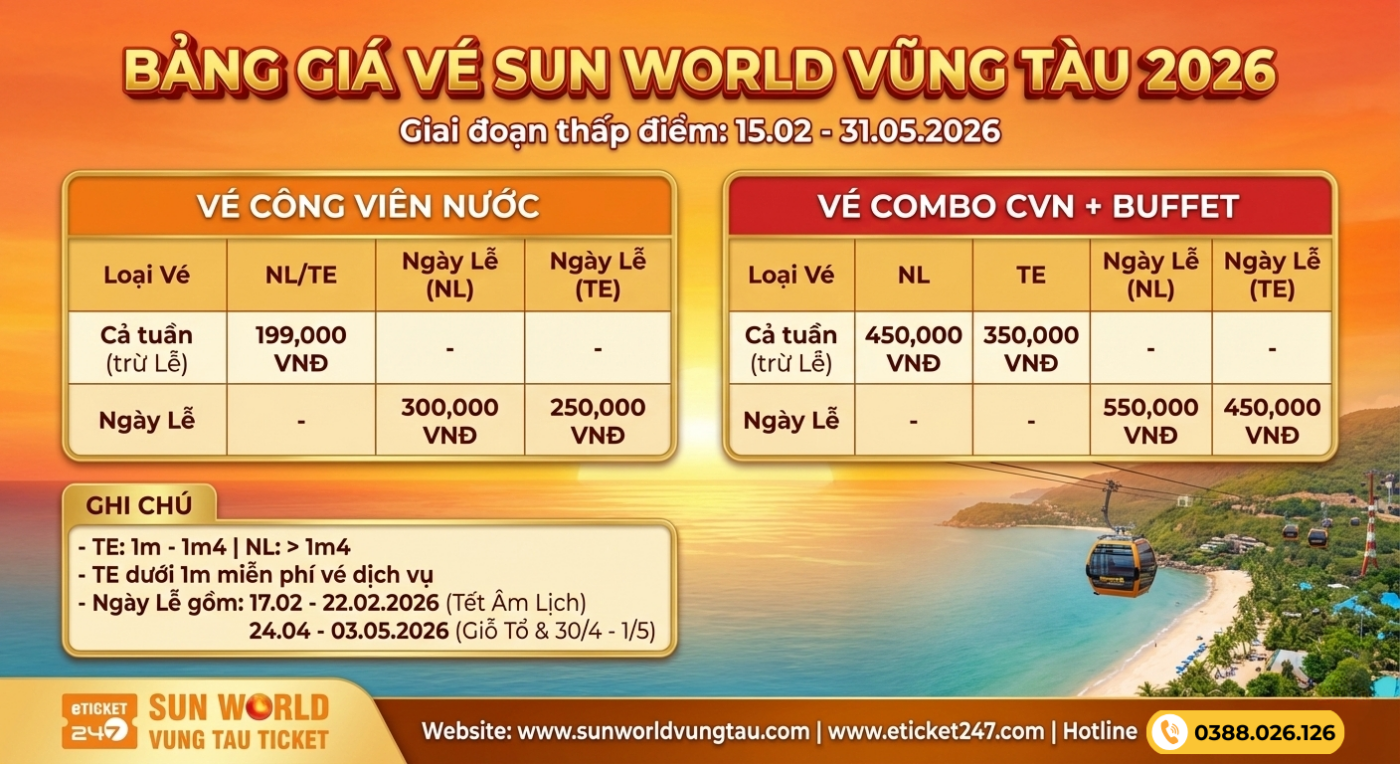 Giá Vé Sun World Vũng Tàu