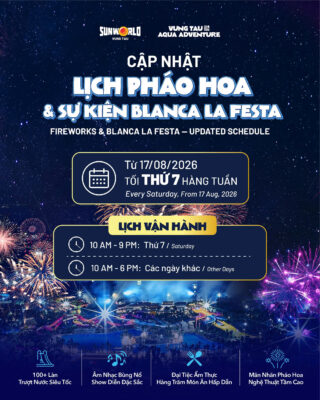 Lịch pháo hoa Sun World Vũng Tàu, lịch bắn pháo hoa Sun World Vũng Tàu